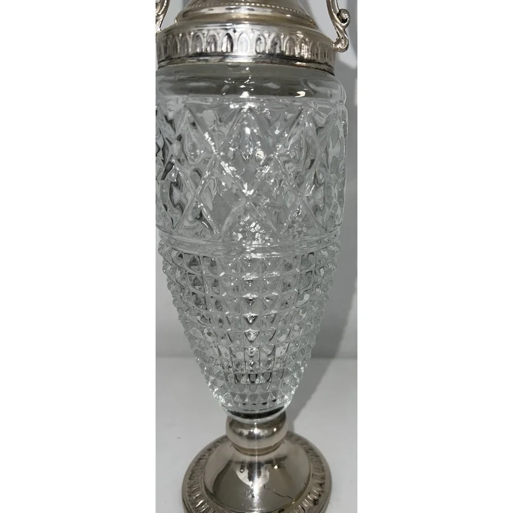 (…6)Vintage Hallmarked Silverplated & Glass 1940's Italian Figural Vase
